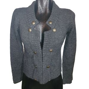 Razzle Dazzle Gray Knit Cardigan Sweater S